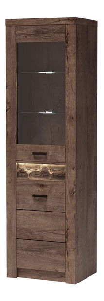 Vitrína Indie 04 (s LED osvětlením) (jasan tmavý)