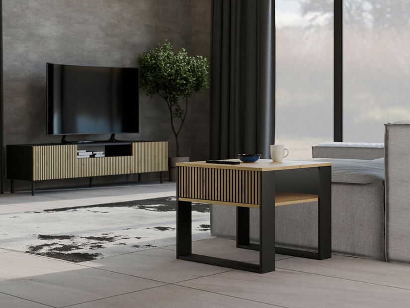 Konferenční stolek Maduro Mini Slim 1 (dub artisan + černá)