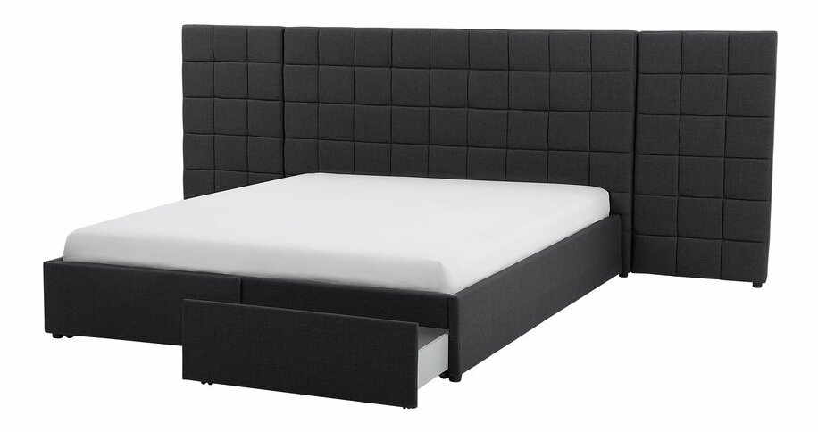 Manželská postel 180 cm MALI (s roštem a úl. prostorem) (šedá)