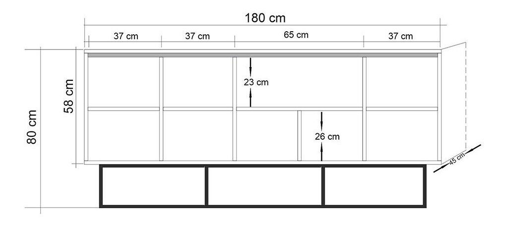 Skříňka Quanto 750 (atlantická borovice + černá)