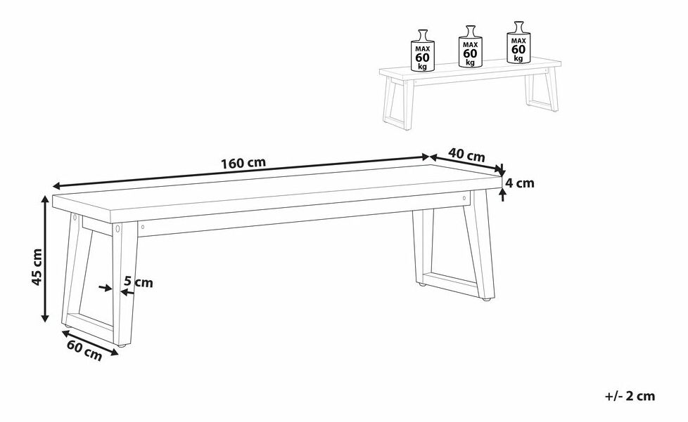 Zahradní lavička 160 cm Olimpie (šedá)