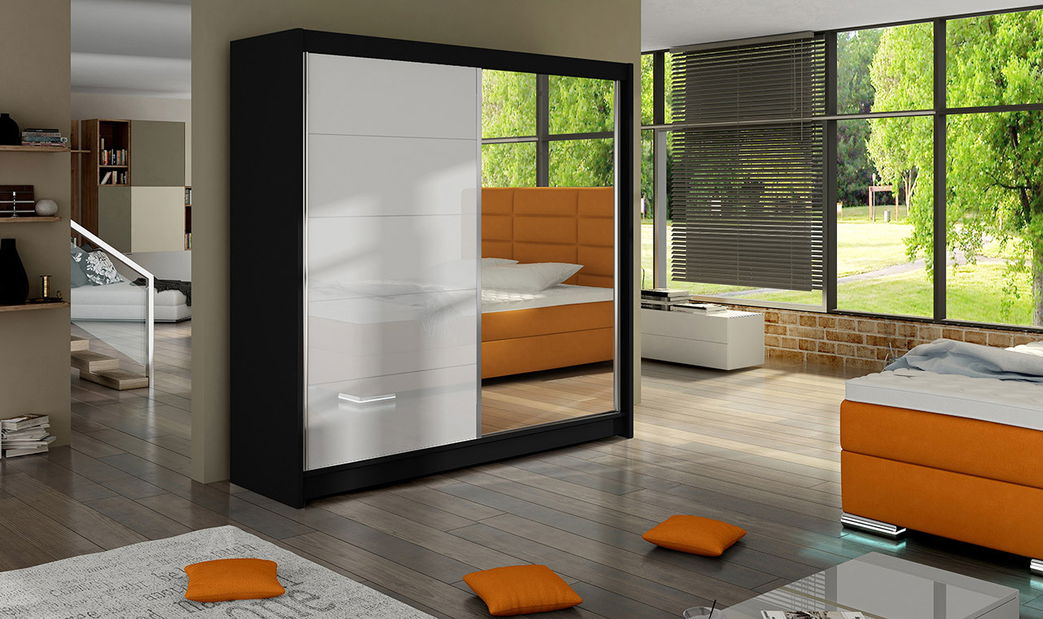 Šatníková skříň Florencia 5 (černá + bílá)