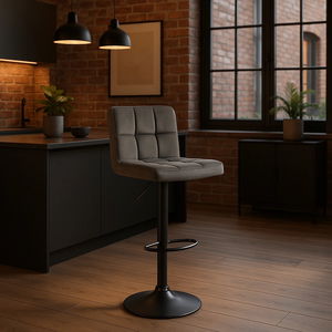 Barová židle Normativa (šedý samet)