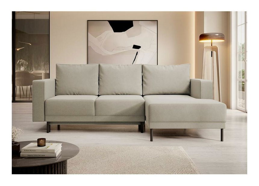 Rohová sedací souprava Rodriguez mini (P) (béžová střední + černá)