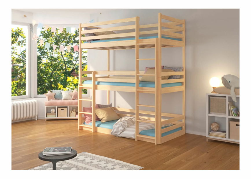 Patrová dětská postel 180x80 cm Teodor (s roštem a matrací) (borovice)