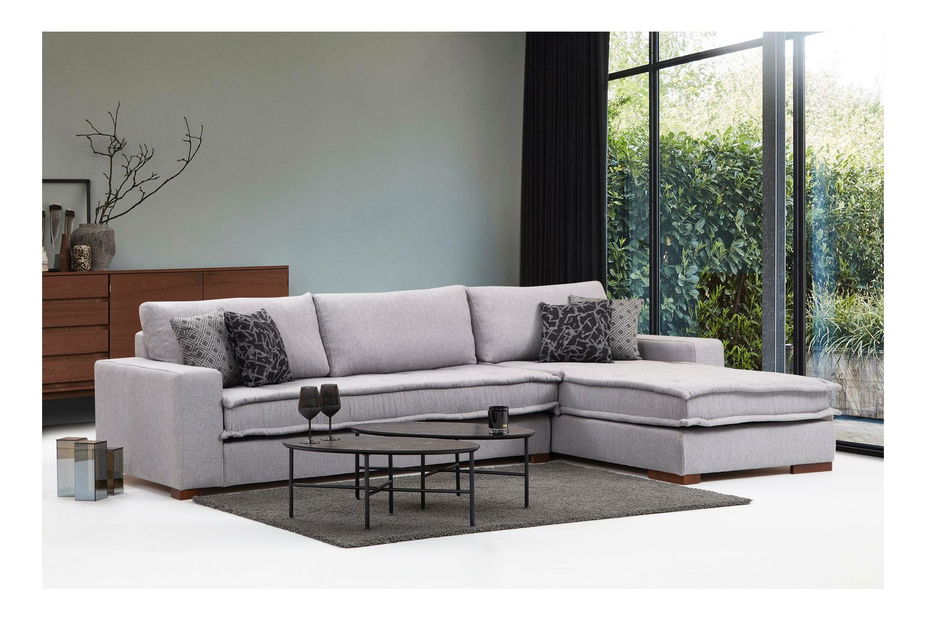 Rohová sedačka Lenusena (P) (světle šedá)