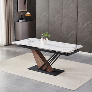 Rozkládací jídelní stůl Rixy (bílá + dub) (pro 6-8 osob)