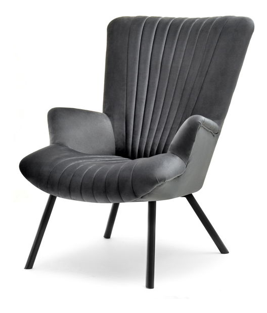 Relaxační křeslo Lanzaris (grafitová + černá)