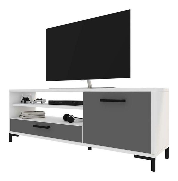 TV skříňka/stolek Cascade (bílá + šedá)