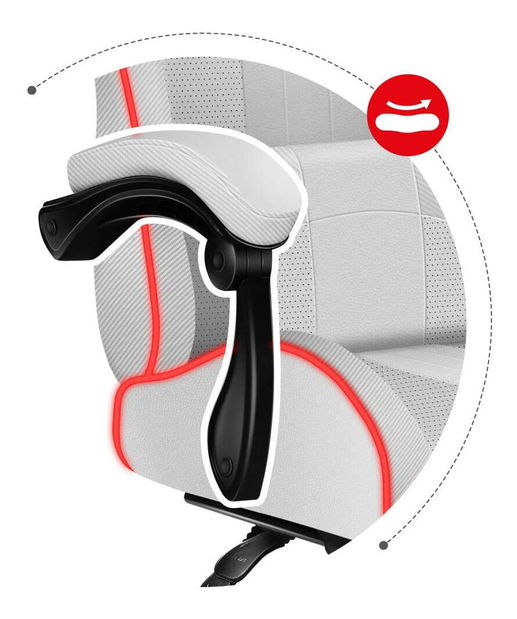 Herní křeslo Fusion 4.7 (bílá + vícebarevná) (s LED osvětlením)