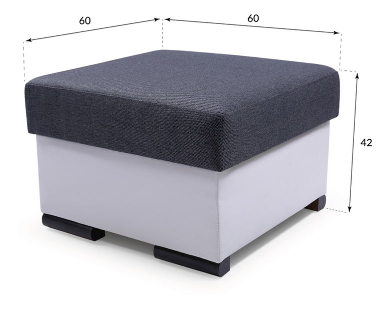 Taburetka Elden (tmavě šedá + bílá)