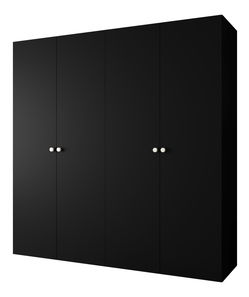 Šatní skříň 200 cm Parna 1 (černá + stříbrná)