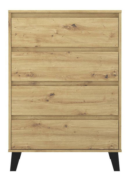 Komoda Brisas 4 (dub artisan + černá)