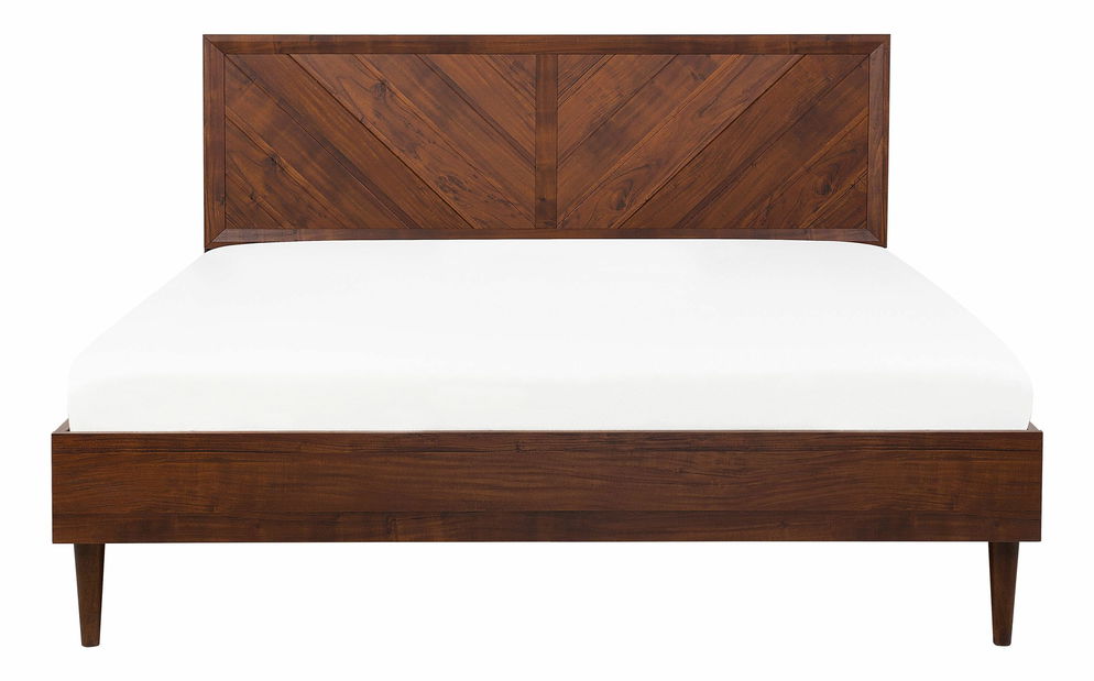 Manželská postel 180 cm MILLET (s roštem) (tmavé dřevo)