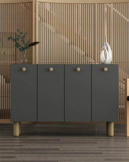 Skříňka Ilaya (antracit + zlatá)