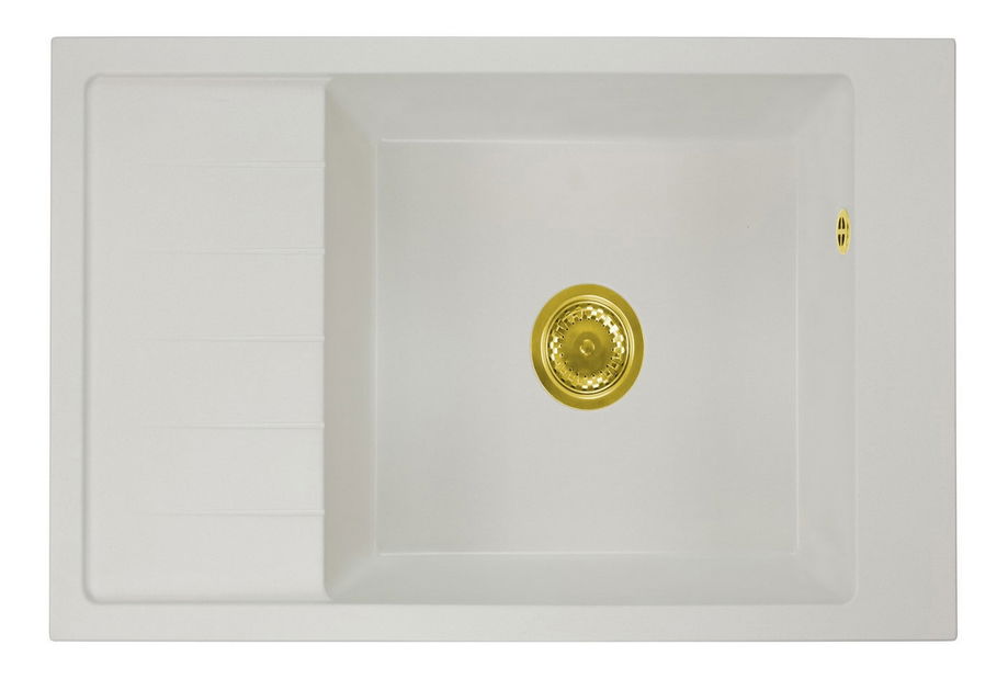 Kuchyňský dřez Lurano (bílá) (s 1 otvorem pro baterii) (L)