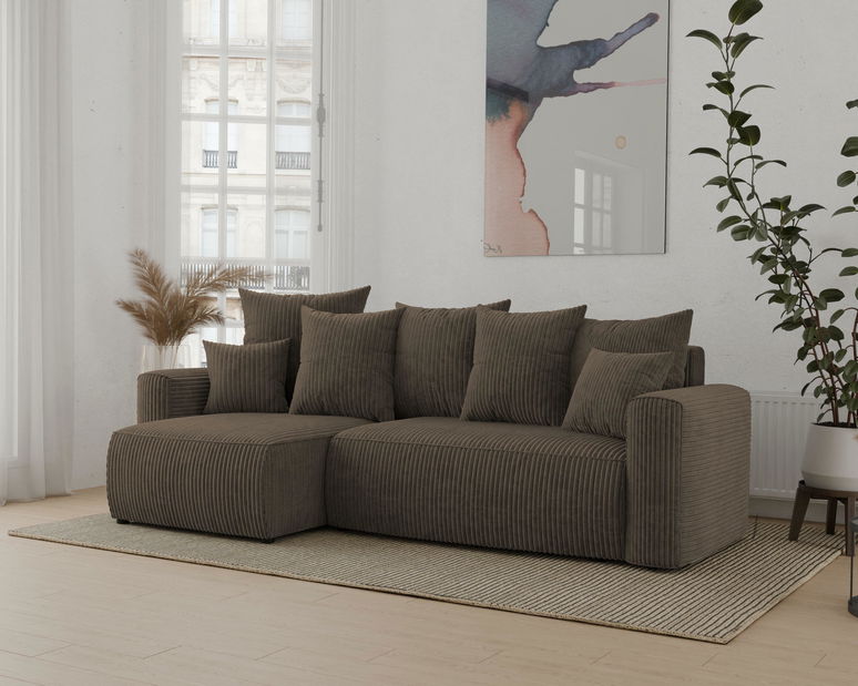 Rohová sedačka Denia (L) (tmavě hnědá)