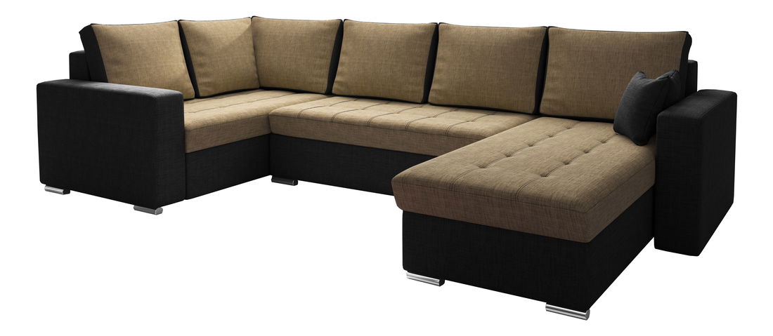 Rohová sedací souprava U Lambert (béžová + černá) (L)