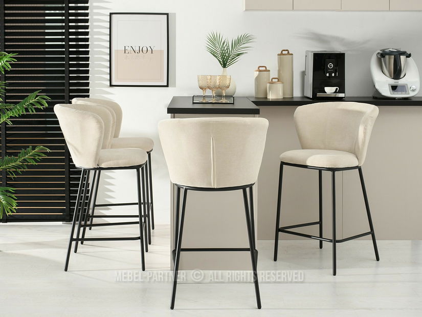 Barová židle Kurkum (béžová + černá)