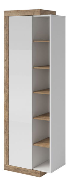 Regál Sophia Typ 05 (dub samdal + bílá + lesk bílý)