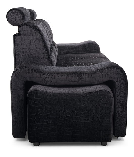 Pohovka Wendell (černá) (s taburetkami)