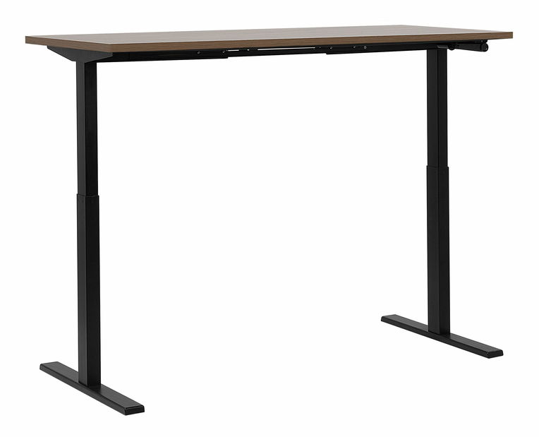 Psací stůl UPPER II (160 x 72 cm) (MDF) (tmavé dřevo) (manuálně nastavitelný)