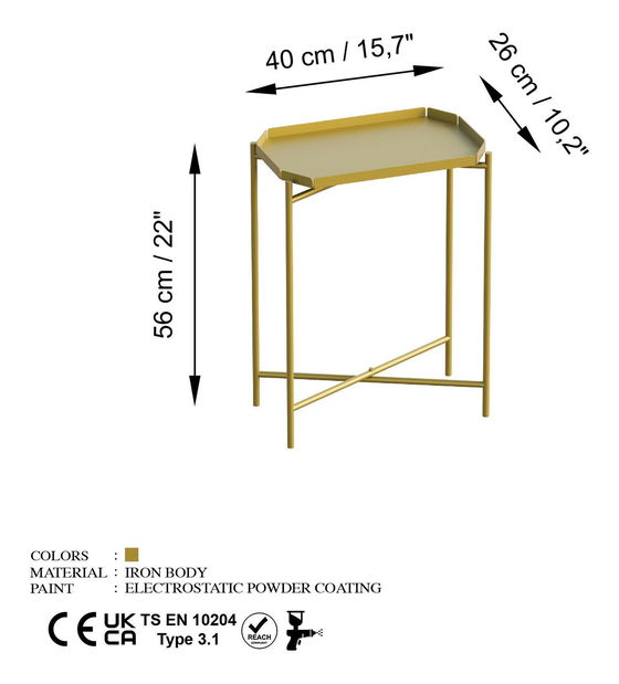 Konferenční stolek Museli 9 (zlatá)
