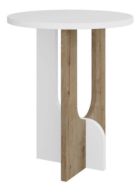 Příruční stolek Leilani ( bílá + dub)