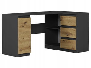 Rohový PC stolek Nyper (antracit + artisan)