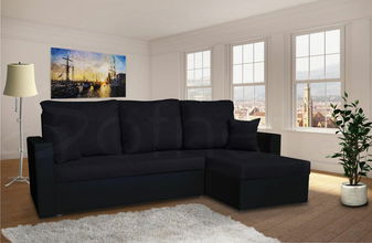 Rohová sedací souprava Parrie (černá) (P)