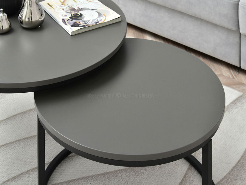 Set 2 konferenčních stolků Novedosa (grafitová + černá)