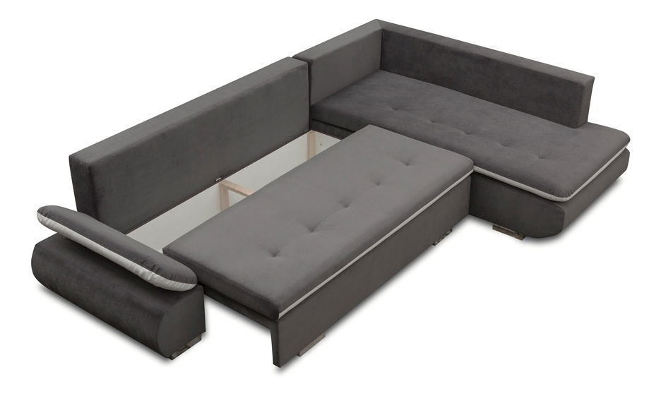 Rohová sedací souprava Arleen (tmavě šedá) (L)