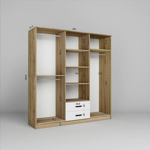 Šatní skříň Yamanji (ořech světlý)