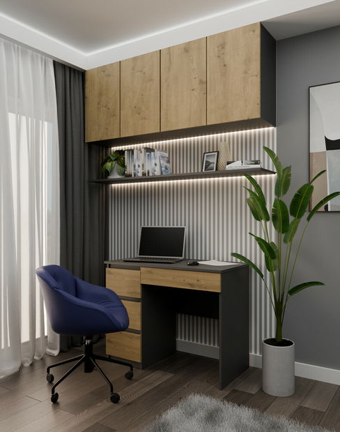 PC stolek Morin 1 (antracit + dub artisan) (L)