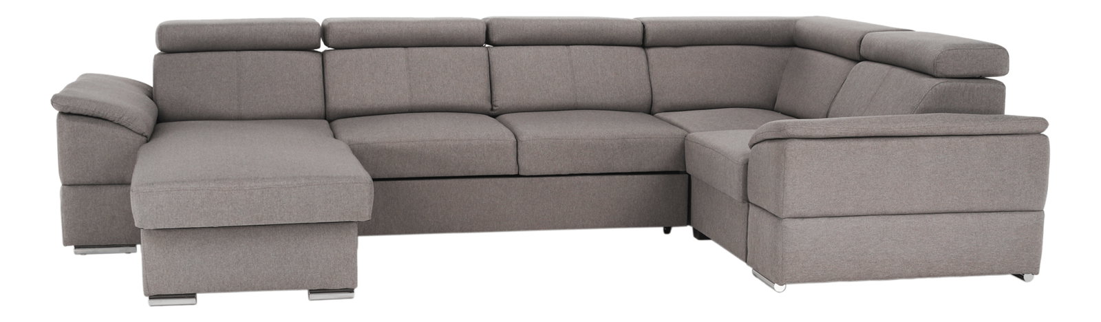 Rohová sedací souprava ve tvaru U Seglaria (šedohnědá) (L)