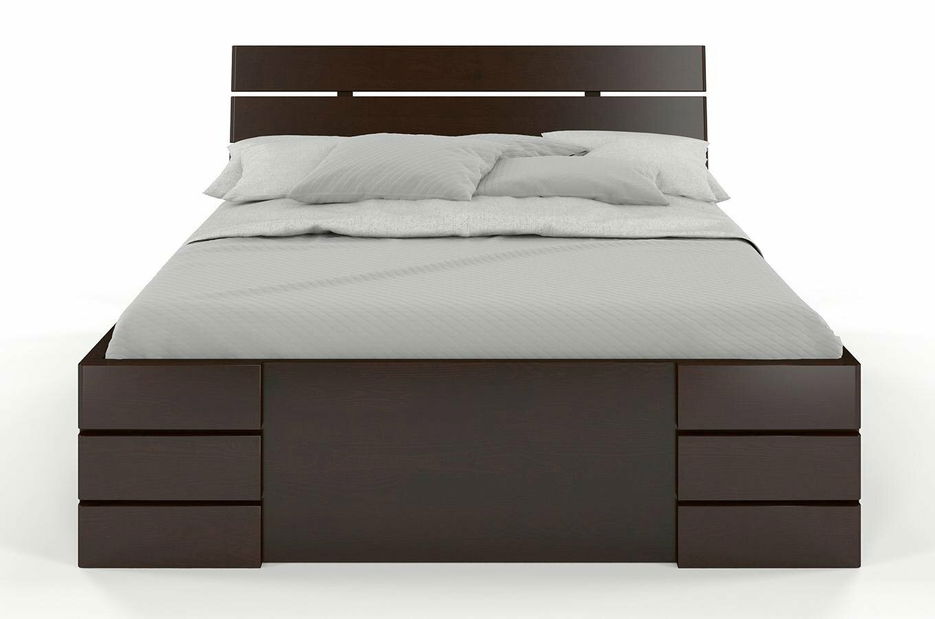 Manželská postel 180 cm Naturlig Lorenskog High Drawers (borovice)