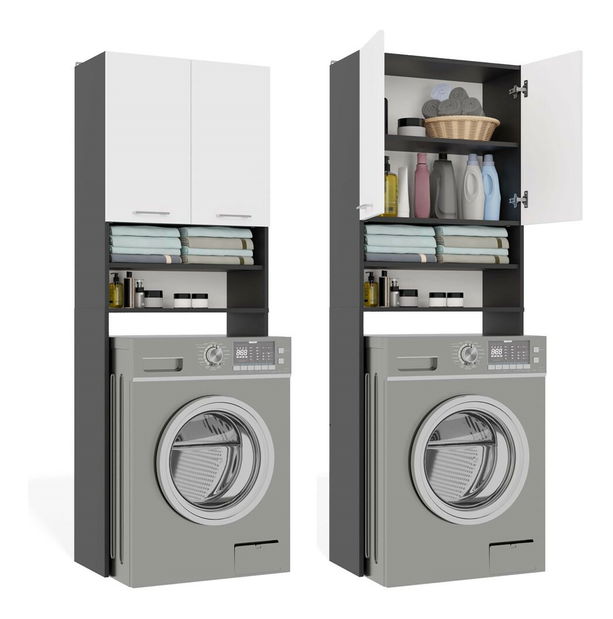 Skříňka nad pračku Perdieron 1 (antracit + bílá)