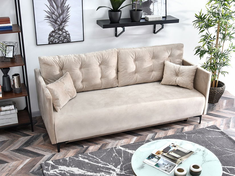 Pohovka dvousedačka Mastil (béžová + černá)