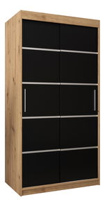 Šatní skříň 100 cm Verika 1 100 (dub artisan + černá)