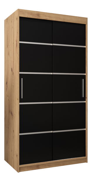 Šatní skříň 120 cm Verika 1 120 (dub artisan + černá)