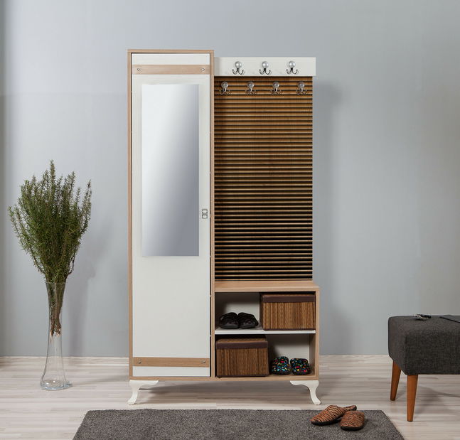 Předsíňová stěna Iris 220 (Dub sonoma) (se zrcadlem)