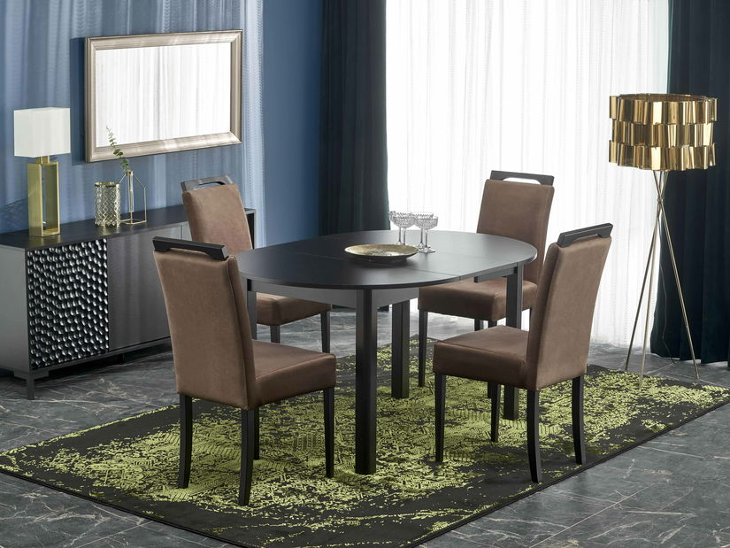 Rozkládací jídelní stůl 102-142 cm Ralllon (černá) (pro 4 6 osob)