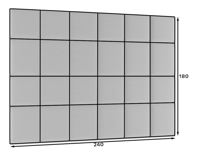 Set 24 čalouněných panelů Quadra 240x180 cm (mentolová)