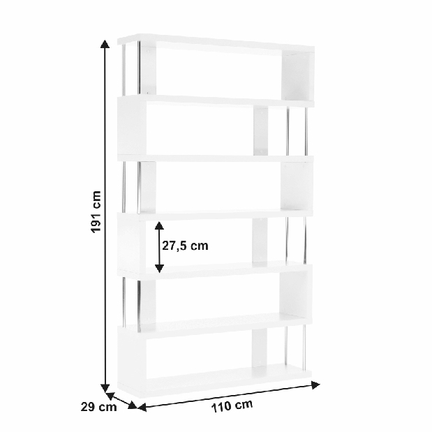 Regál Aboyne FP 6D bílá