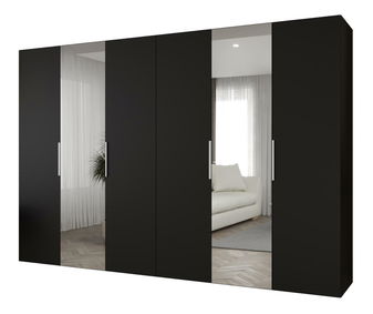 Šatní skříň 300 cm Mirabella 2 (černá + kašmír)
