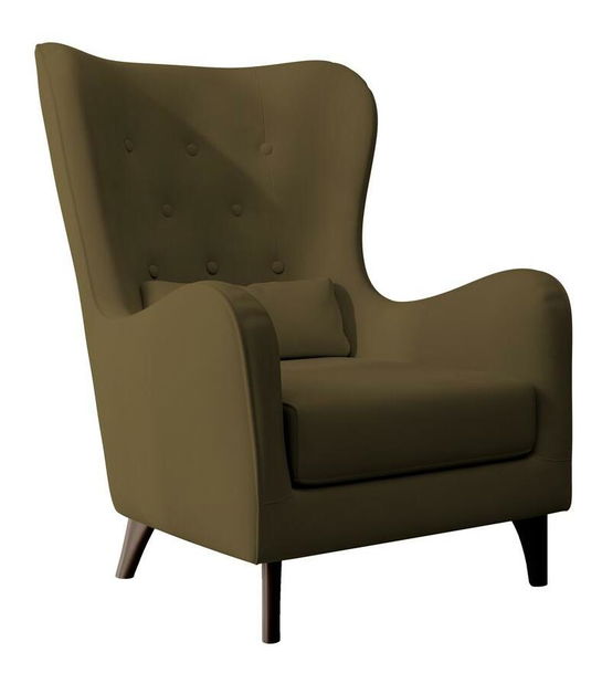 Křeslo s podnožkou Calimero II (olivová + wenge)