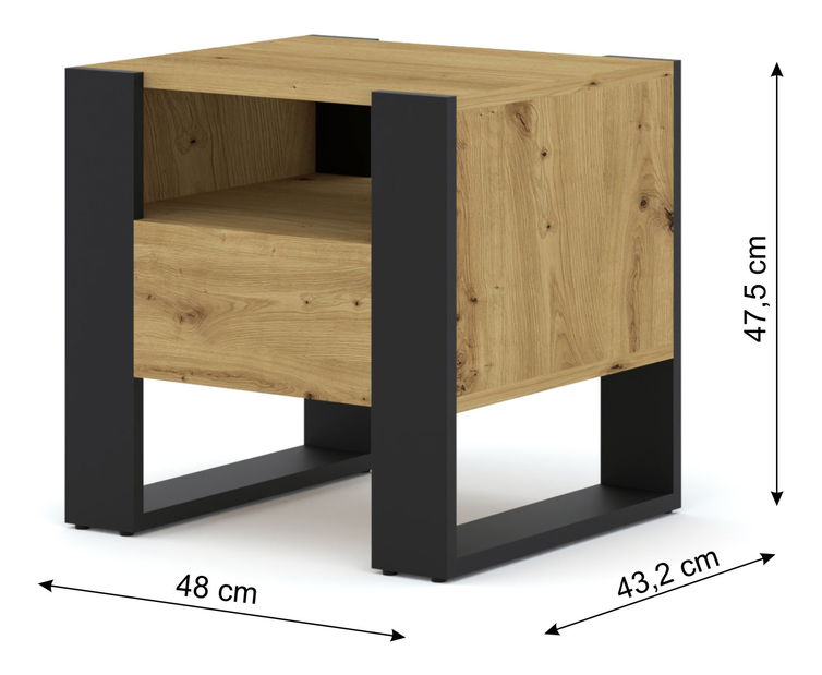 Noční stolek Molli 48 (dub artisan)