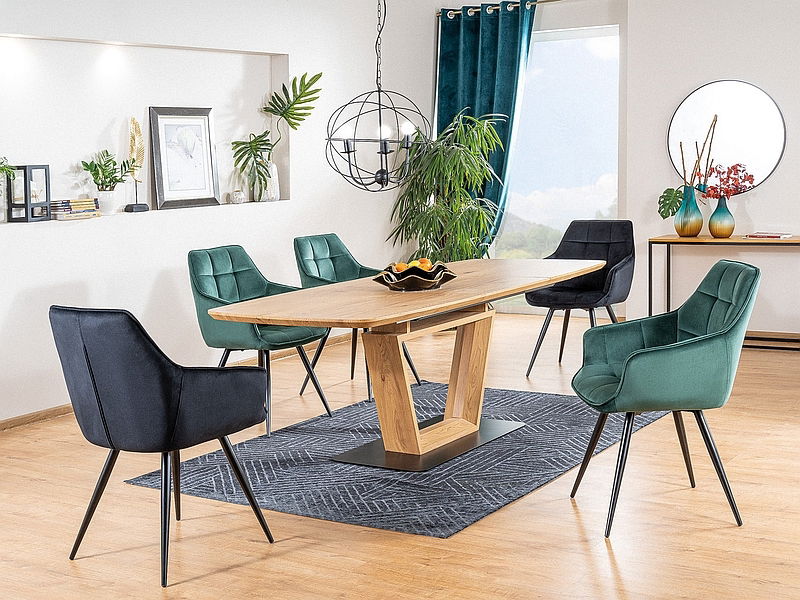 Jídelní židle Leslee (tyrkysová + černá)