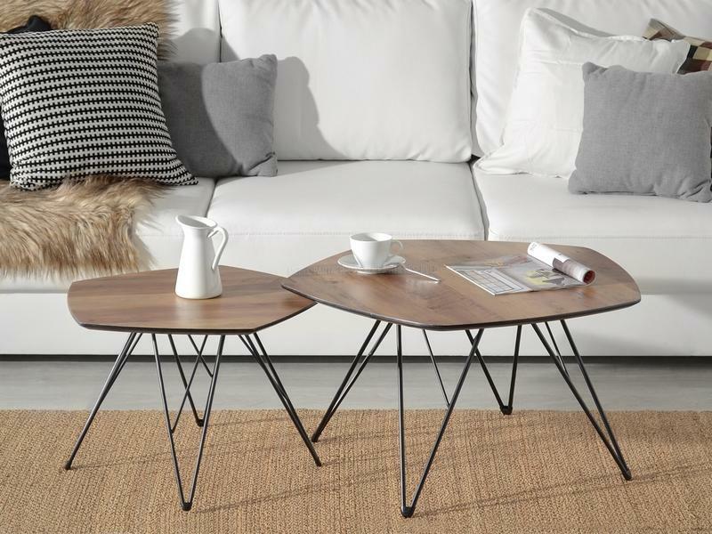 Konferenční stolek Petal Zest Xl (ořech + černá)