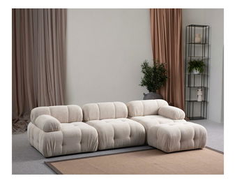 Rohová sedací souprava Pettit 3 (krémová)